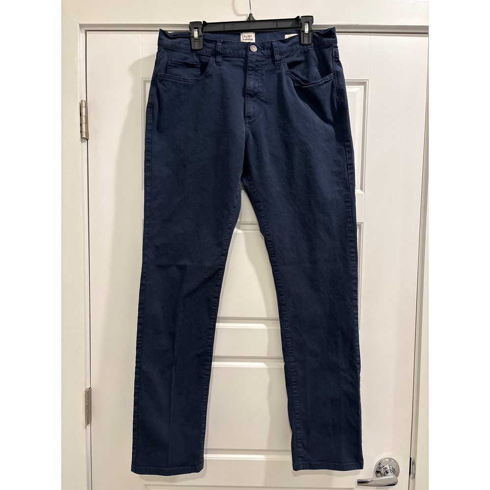 Flint and Tinder 365 Pant Tapered Fit Navy Blue Chino Trousers Mens 33x34